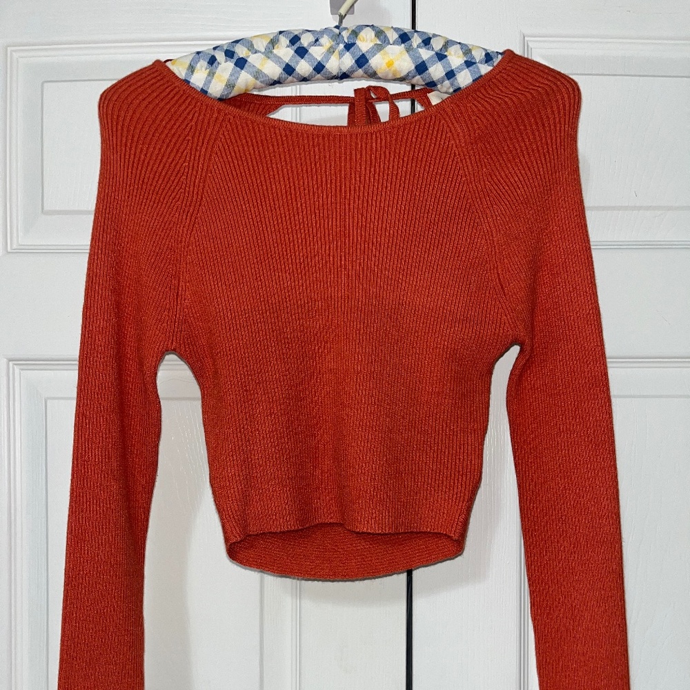 BRAND NEW - PacSun Backless Burnt Orange Sweater Top